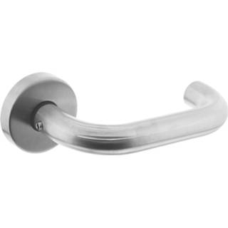 Deurkruk rond roestvaststaal modern deurknop geborsteld Intersteel met rozet 8714186422632