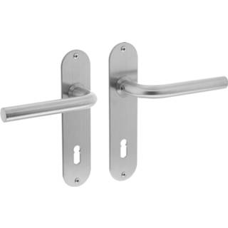 👉 Deurkruk roestvaststaal modern sleutelgat deurknop geborsteld Intersteel Recht ø16 mm slank op schild 72 8714186060537