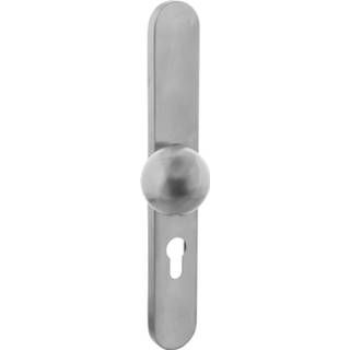 👉 Roestvaststaal modern XL cilindergat deurknop geborsteld Intersteel Knop schild profielcilindergat 72 mm links 8714186358528