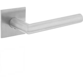 👉 Deurkruk roestvaststaal modern deurknop geborsteld Intersteel Hoek 90° op vierkant magneet rozet 8714186444320