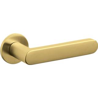 👉 Deurkruk messing titaan PVD modern deurknop Olivari Link op rozet mat 8714186477915