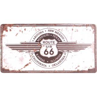 👉 Nummerbord wit mannen Amerikaans - Route 66 wit-