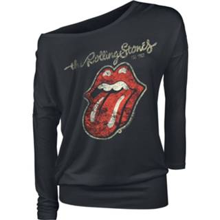 👉 Longsleeve meisjes zwart Rolling Stones, The Plastered Tongue Girls