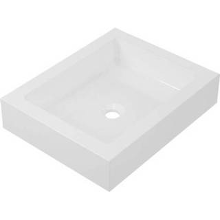 👉 Wit composiet mat Nemo Go Ziva opbouwkom rechthoeking 500 x 400 112 mm mineraalcomposiet zonder kraangat 607006051033