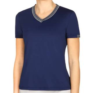 👉 Shirt vrouwen s bovenkleding Wilson Team donkerblauw T-Shirt Blue Depths V-Neck Dames