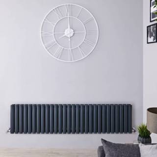 👉 Design radiatoren antraciet staal modern horizontaal revive centrale verwarming Horizontale Dubbelpaneel Radiator 40 x 164,7 7,8cm 1733Watt 5051752607714