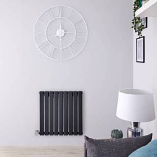 👉 Design radiatoren antraciet staal modern horizontaal delta elektrisch Designradiator met Thermostaat 63,5cm x 63cm | 5051752508899