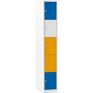 👉 Lockerkast multicolor blauw geel wit 30 cm 5-deurs - / 1458721202620