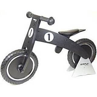 👉 Bike zwart active kinderen Simply for Kids Balance Black Houten Loopfiets met Anti-Lek Band 8717278836386