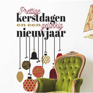 👉 Kerststicker nederlands Kerststickers tekst met ballen