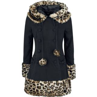 👉 Lange jas e jassen meisjes zwart Hell Bunny Leah Jane Coat Girls zwart-luipaard 5057633048300