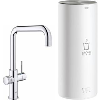 👉 Kokend water kraan active rood chroom messing Grohe Red New Duo met U-uitloop en Combi Boiler 4005176989346