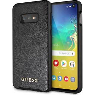 👉 Beschermfolie zwart waardig kunstleer backcover hoes Guess - Samsung Galaxy S10e Lunso 9145425551032