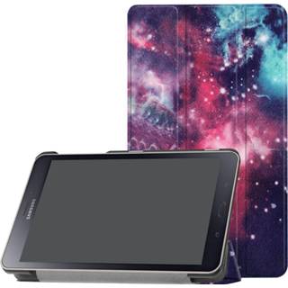 👉 Kunstleer galaxy stand flip hoes rood 3-Vouw sleepcover - Samsung Tab A 8.0 inch (2019) 9145425551544