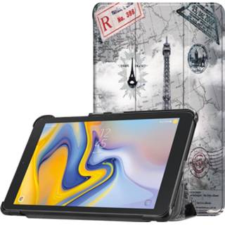 👉 Kunstleer eiffeltoren stand flip hoes zwart 3-Vouw sleepcover - Samsung Galaxy Tab A 8.0 inch (2019) 9145425551698