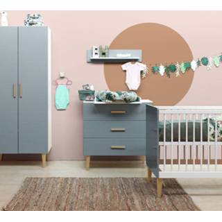 Commode wit grijs emma baby's Bopita Babykamer / | Bed 60 x 120 cm + Kast 2-Deurs