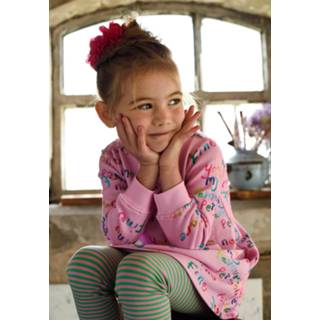 👉 Oilily Gestreepte jersey legging voor meisjes in groen roze-