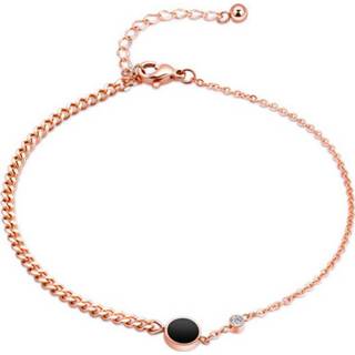 👉 Enkelband zwart rose vrouwen Cilla Jewels Dames Black Disc met Zirkonia 8720088559536