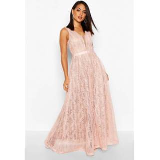 👉 Maxi dres vrouwen s wit m zwart l roze Boutique All Lace Plunge Neck Dress