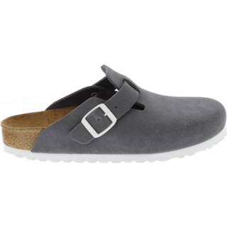 👉 Grijs suede vrouwen Birkenstock Boston sfb gunmetal narrow 4044477633435