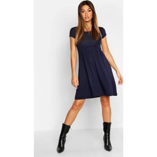 Shirt midnight vrouwen Jersey Cap Sleeve Skater Dress,