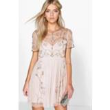 👉 Skater dress marine vrouwen nude Boutique Embellished