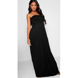 Bandeau Shirred Maxi Dress zwart vrouwen kaki berry marine AZZ23893 Maxi dres zwart vrouwen kaki berry marine Shirred Bandeau Dress