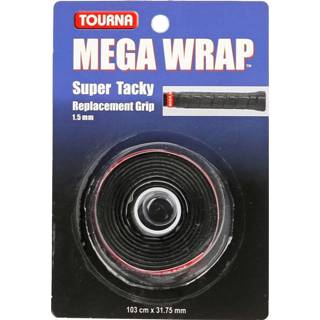 👉 Verpakking basisgrips zwart tennis basisgrip vochtig synthetisch lint Mega Wrap 1 Stuk 78914198786