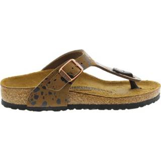 👉 Bruin vrouwen meisjes Birkenstock Gizeh colour spray brown narrow