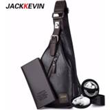 JackKevin Men's Fashion Crossbody Bag Theftproof Rotatable Button Open Leather Chest Bags Men Shoulder Bags Chest Waist Pack