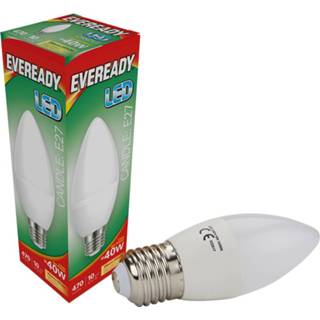 👉 Kaarslamp a+ CE warm wit Eveready LED 6W E27 Melkglas 5050028163954