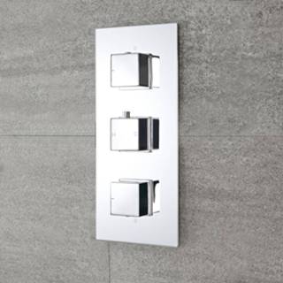 👉 Thermostaatkraan messing vierkant modern bouw chroom arvo keramische schijf 2-weg Inbouw 5051752591860