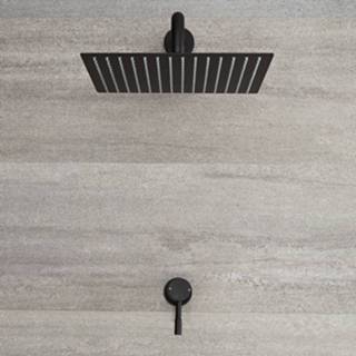 👉 Douchemengkraan zwart messing vierkant modern bouw mengkraan NOX keramische schijf Inbouw & Vierkante Douchekop 30 x 30cm 5051752757365