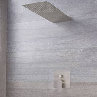 👉 Douchemengkraan nikkel messing modern bouw geborsteld mengkraan harting keramische schijf Met Omstel & Regen/Waterval Douchekop - 5051752705533