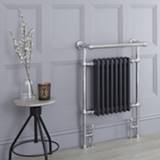 👉 Handdoekradiator antraciet chroom staal klassiek verticaal avon centrale verwarming Lake Klassieke Chroom/Antraciet 93cm x 62cm 23cm 690 Watt 5051752704826