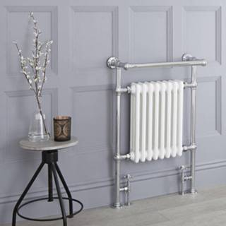 👉 Handdoekradiator wit chroom staal klassiek verticaal avon centrale verwarming Klassieke Chroom/Wit 93cm x 62cm 23 cm 690 Watt 5051752704765