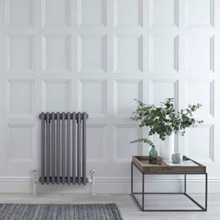 👉 Antraciet staal klassiek horizontaal windsor centrale verwarming 3 Kolomradiator 60cm x 42,5cm 658Watt - 5051752627842