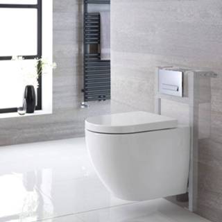 👉 Inbouwreservoir keramiek keramisch rond modern small muurbevestiging wit ashbury Hangende Toiletten Hangend Toilet incl ( Small) en Keuze Spoelknop 5051752634406