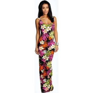👉 Maxi dres multi vrouwen Tropical Scoop Neck Dress