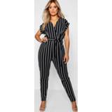 👉 Plus Pinstripe Tailored Jumpsuit, Black