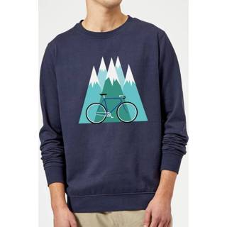 👉 Bike And Mountains Christmas Sweatshirt - Navy - 5XL - Navy blauw