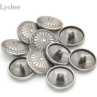 Knopschild Lychee 10 stuks ronde gesneden bloem schacht knop schild ontwerp jeans diy naaien craft 23mm 8720071425671