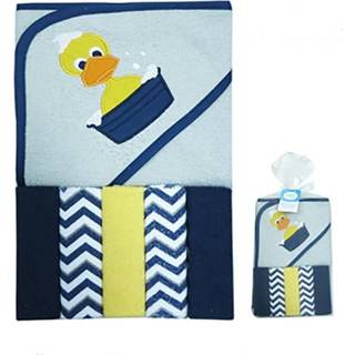 👉 Mode Stijl 6 Stks Katoen Baby Bad Handdoeken en Zakdoek Leuke Patroon Animal Baby Douche Badjas   Mother nest - Blauw