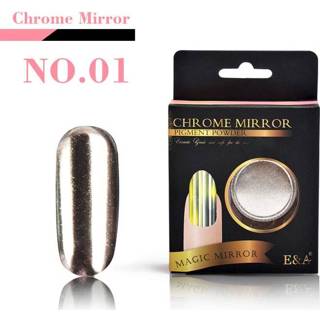👉 Spiegel aluminium E & Een 2g Poeder voor Nagels Glitter Polish Chrome Pigment Metallic Effect DIY - 07 8719889309853