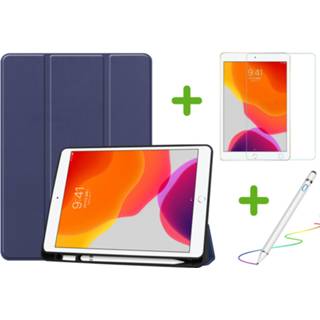 👉 Screenprotector blauw active IPad 10.2 inch (2019) hoes - Stylus Pen Donker 8719793067207