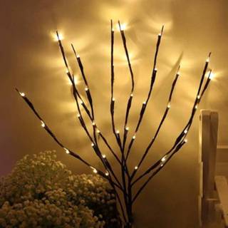 👉 LED Willow Tak Lamp Bloemen Verlichting 20 LED Lampen Thuis Party Garden Decor Xmas Verjaardagscadeau CLH @ 8 - Warm White