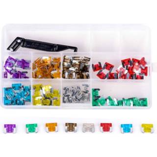 👉 Zekering zwart 100 stks Micro Blade Zekeringen Assortiment Mini Auto Kit 3A ~ 30A met Puller Voor 8720033883648