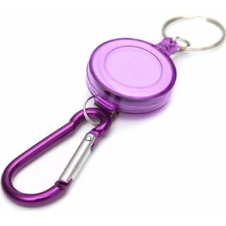 👉 Carabiner paars Badge Reel Telescopische Key Buckle Recoil Retractable Holder Chain 8720072297857