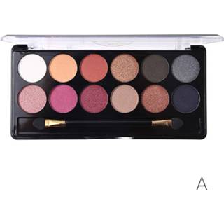 👉 Oogschaduw vrouwen 12 Kleur Matte Metallic Eyeshadow Palette Waterdichte Eye Make Naakt Shimmer Poeder Up Palet met Borstel - Een 8720033341216