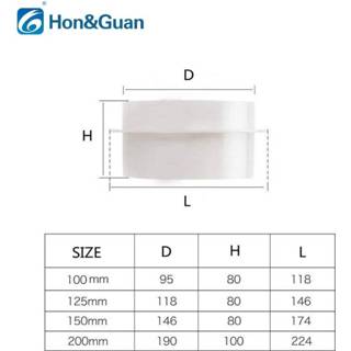 Hon & Guan 4 ''~ 8'' Draft Blocker, backdraft Demper Inline Afzuigkap Vent Terug Diepgang Sluiter (100mm ~ 200mm) - 4inch 10mm